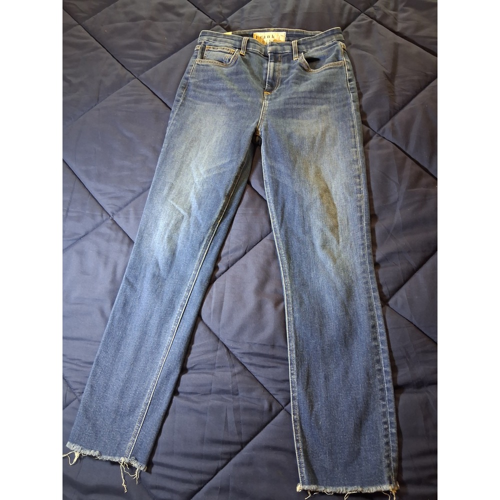 Frank & Eileen Derry Straight Leg Jeans Blue Raw Hem Size 26 Made in USA